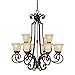 Capital Lighting 3582CB-287 Chandelier with Mist Scavo Glass Shades, Chesterfield Brown Finish