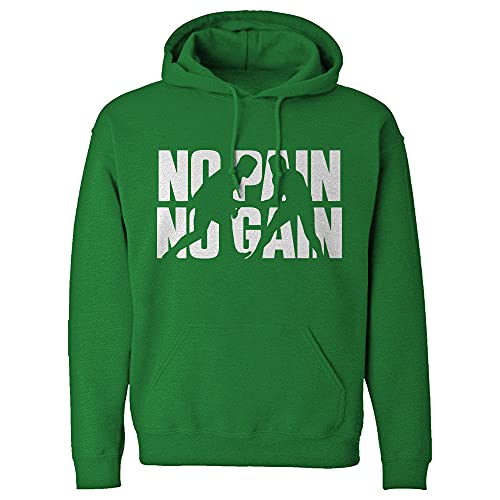 Indica Plateau No Pain No Gain Large Kelly Green Unisex Hoodie