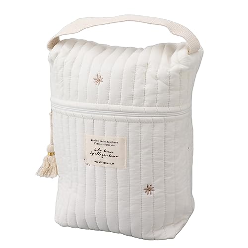 Diaper Bag Organizing Pouches, Mini Diaper Bag Quilted Cotton Cute Diaper Bag Multifunction Maternity Bag Diaper Bag Tote Baby Stroller Zipper Bag for...
