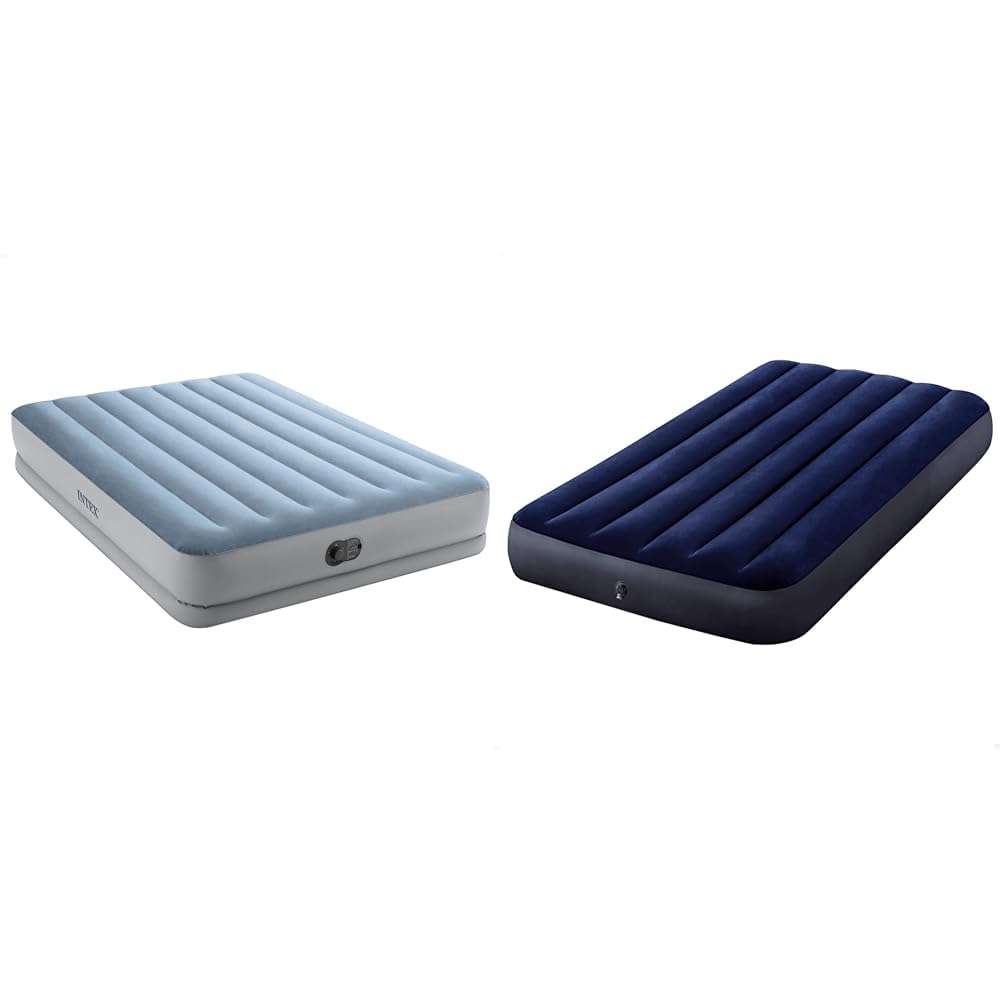Intex 64159 Colchón Hinchable Doble, con Bomba IEléctrica USB Integrada & Classic Downy Dura-Beam - Colchón Hinchable, 99x191x25cm
