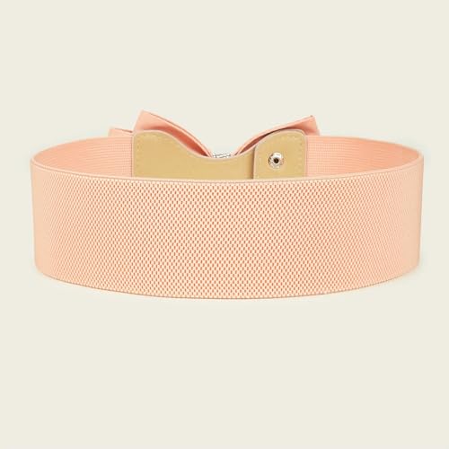 Solid Color Casual Cute Belt Shiny Rhinestone Bow Elastic Belt To Match Dress Women'S Belt4