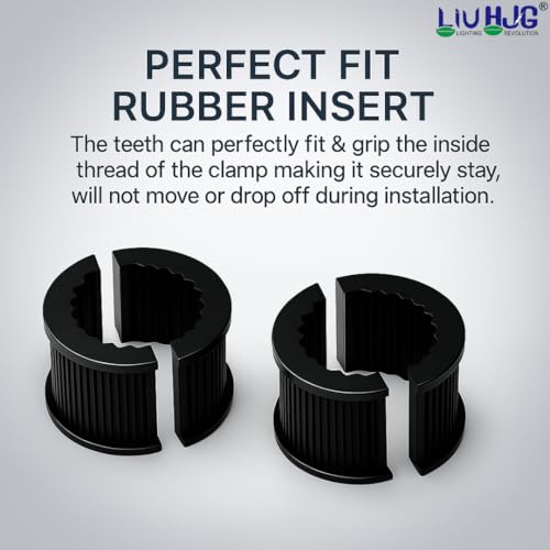 Image of LIU HJG Fog Light Clamp Kit with Rubber Insert - Adjustable Bracket Universal for Motorcycle, Car, Jeep, SUV & Off-Road Vehicles | Durable Aluminum (Pack of 1 Set)