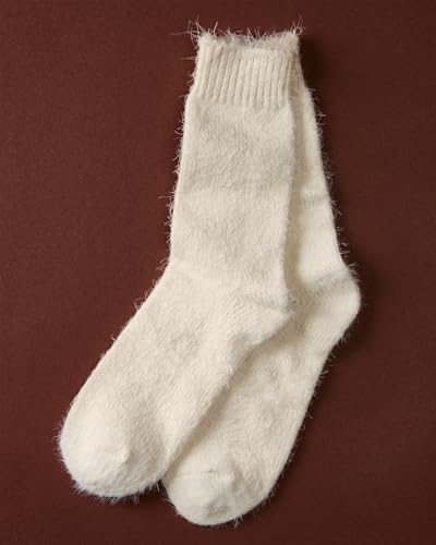 Image of MeMoi Women's Solid Plush Fuzzy Warm Crew Sock