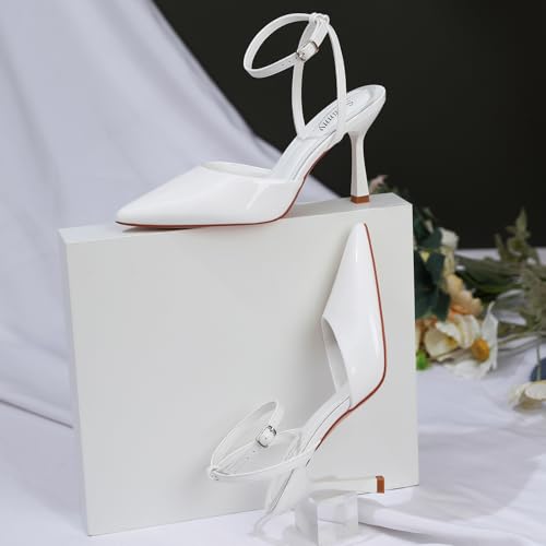 Image of Susanny Heels for Women Stiletto Closed Pointed Toe Backless Dress Shoes High Heels Sexy Kitten Pumps Wedding Guest Party Dance Prom Dressy Comfort Shoes
