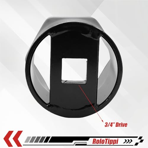 Image of 2-3 /4-Inch 6 Point Wheel Bearing Locknut Socket, 3 /4-Inch Drive, for Axle Nut Socket, Remove and Install Wheel Bearing Nuts, Carbon Steel, Powder-Coated (2-3 /4 inch 6PT, 3 /4 inch Drive)