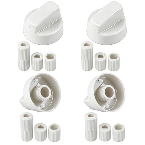 KEPYATI 4 Pièces Bouton De Cuisinières Commande Universel, Avec 3 Adaptateurs De Tailles Différentes, Pour Toutes Les Marques De Fours, Cuisinières Et...
