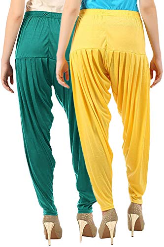Image of Buy That Trendz Womens Patiala Pants Combo Pack of 2 Viscose Dhoti Patiyala Salwar Harem Bottoms Pants