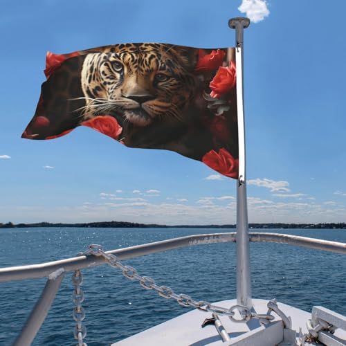 Drapeau pour extérieur double face rose rouge et tigre 1,2x1,8m