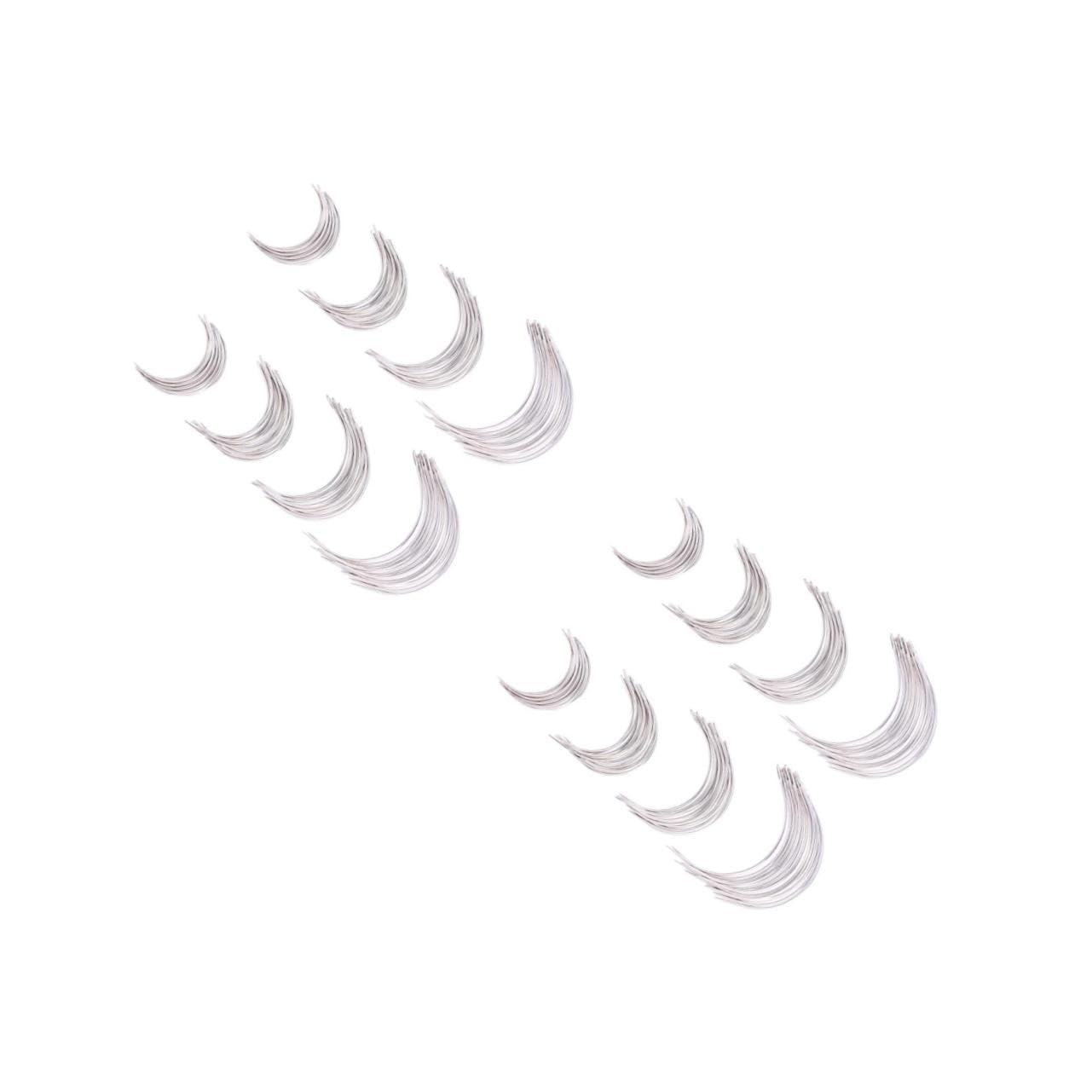 VILLCASE 2sets Hand Sewing Needles Set Stainless Steel Curved Needles Big Eye for Embroidery Crafts 96pcs*2