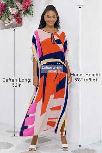 Image of Women Beachwear Long Beach Coverups Kaftan Casual Caftan Dress