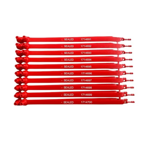 Pelagichain 1000 pcs Red Plastic Seals Truck Trailer Seals Numbered Security Tags Tamper Evident Tags Safety Ties Plastic Locks for Truck Cargo Container Shipping Transport