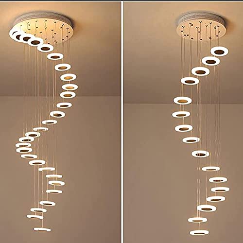 Lumières LED lustre suspendu à structure blanche 28 points lumineux salon - 4