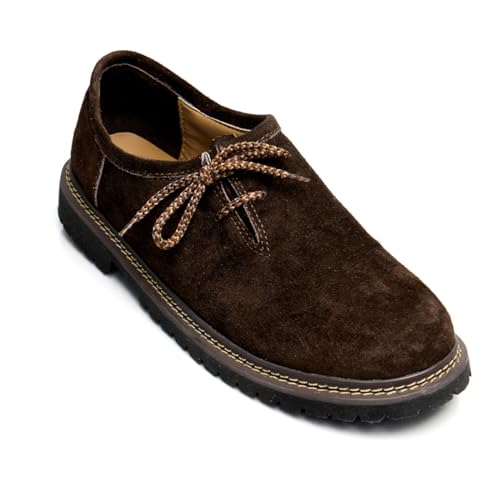 Image of STEIGENHOFER Men's Lederhosen Shoes for Authentic Oktoberfest Costume - Bavarian Haferlschuhe for Men - Traditional German Leather Shoes with Side Lacing - Trachten Footwear - Multiple Colors & Sizes
