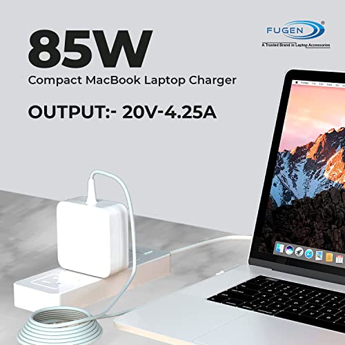 Image of FUGEN Laptop Charger Adapter Compatible for MacBook 85w MG2 18.5V T-Tip for Pro Retina 15 inch 17 inch A1260 A1286 A1297 A1290 A1222 A1172 A1343 A1174 A1150 (MG2-85w Charger) Black