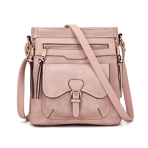 Rich Leaf Crossbody Bag For Women Shoulder Messenger Bag Satchel Handbag Purse Long Over Strap Tassel Multiple Pockets Lightweight Pink #TOP6