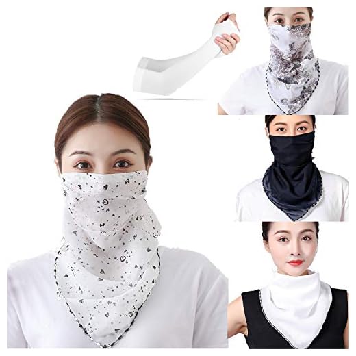 Neck Gaiter Face Scarf Mask-Dust, Women Lightweight Shade Masks Silk Shield Scarf Balaclavas Bandana Sunscreen Neck Protective Dustproof Anti-UV Breathable Outdoor Travel