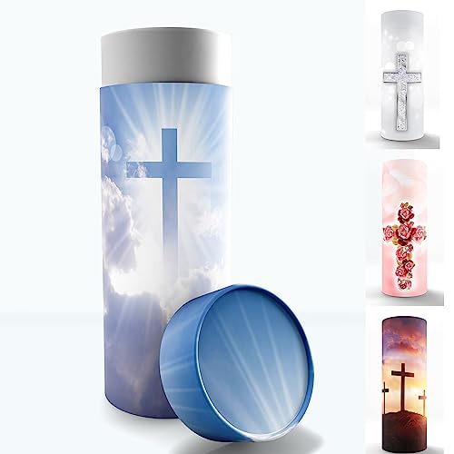 Image of Heavenly Cross Scattering Tubes for Human Ashes TSA Approved Scattering Urn and Eco-Friendly Biodegradable Urns for Human Ashes & Biodegradable Urn for Burial at Sea