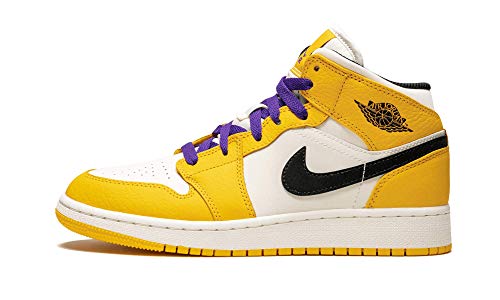 AIR JORDAN 1 Mid Se (Gs) 'Lakers' - Bq6931-700 - Size 7Y