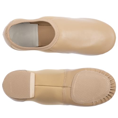 Dance Jazz Shoes,Round Toe Soft Leather Dance Slippers for Women/Men.3