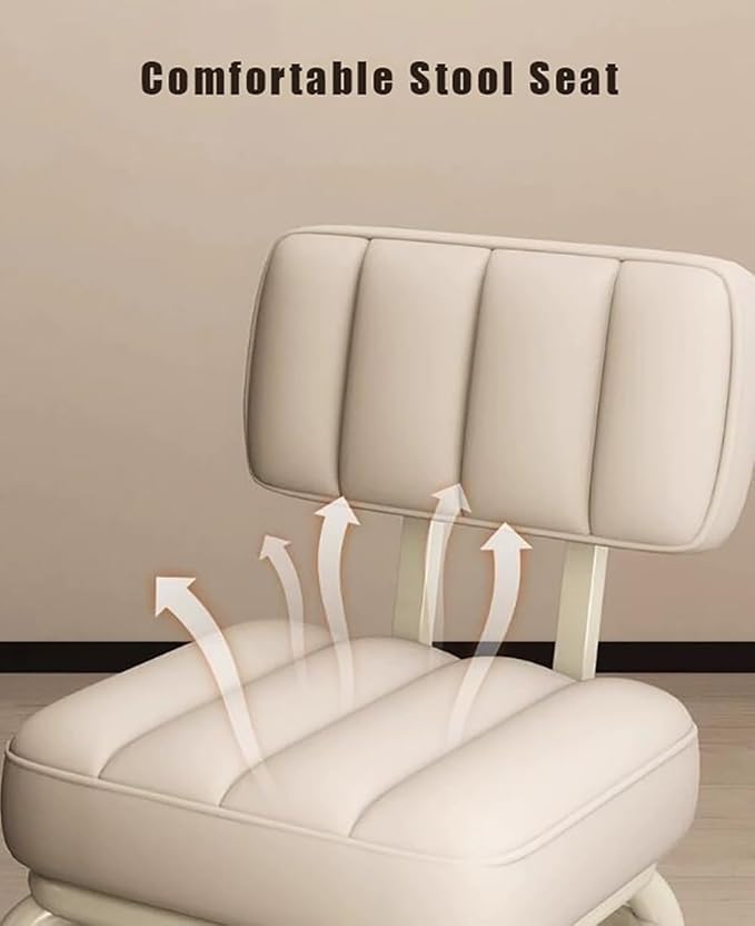 MAPPLE CREATION Adjustable Rolling Stool Chair, Salon & Spa Stool with Universal Swivel Wheels, Rolling Foot Rest Chair for Home, Tattoo & Facial Care Salon Chair Pedicure Chair for Salon (Beige) MAPPLE CREATION Adjustable Rolling Stool Chair, Salon & Spa Stool with Universal Swivel Wheels, Rolling Foot Rest Chair for Home, Tattoo & Facial Care Salon Chair Pedicure Chair for Salon (Beige)