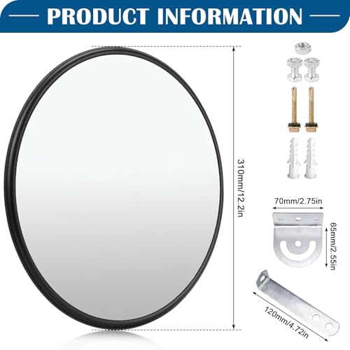 Miroir de circulation convexe 30 cm réglable pour garage et trafic