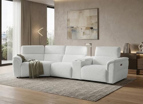 DecoInParis Canapé d'angle Relax en Tissu Bouclette Doux Beige Marina - Angle Gauche