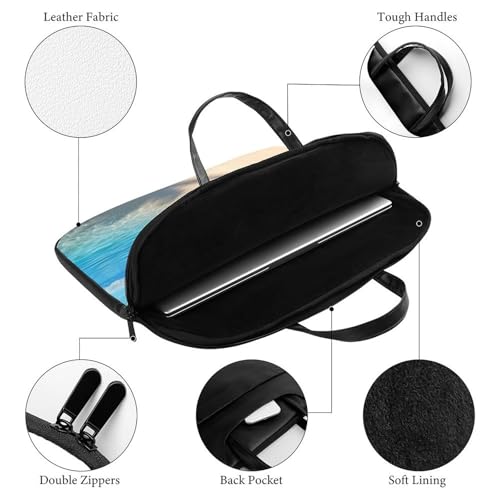Bolso para laptop 15.6" cuero impermeable casual miniatura 4
