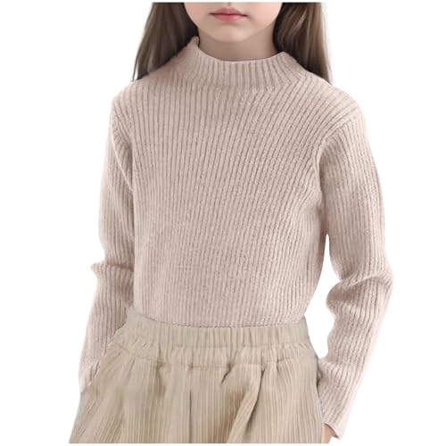 Girls Sweaters Size 14-16 Fall Trendy High Neck Long Sleeve Sweater Tops Casual Cotton Cable Knit Pullover Tween