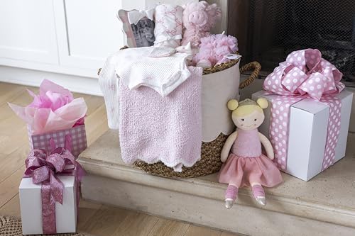 Image of Mud Pie Children's Pink Scallop Chenille Blanket
