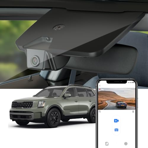 Fitcamx 4K Dash Cam Compatible with Kia Telluride 2023 2024 S LX EX SX X-pro X-Line (Part NO#S9500), Integrated OEM Look, Ultra HD 2160P Video, WiFi&APP, Loop Recording, G-Sensor, Plug&Play, 64GB Card
