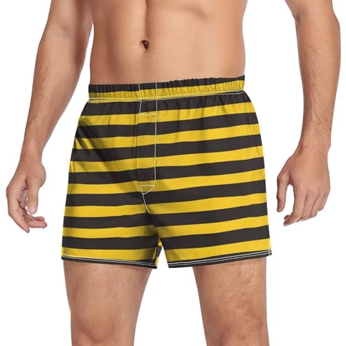 Laprad Boxer Shorts Breathable Boxer Briefs Bumble Bee Stripe Soft Underwear with Button Fly3