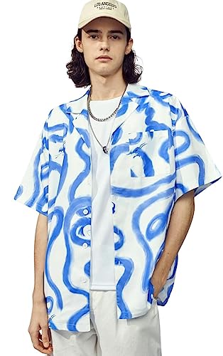 Image of Leriya Fashion Men's Rayon Shirt - Summer Button Down Shirts | Half Sleeve Printed |Formal |Casual Stylish (Available in Plus Size)