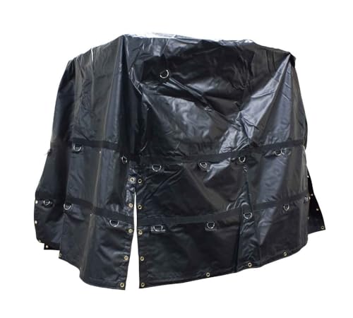 Mytee Products Heavy Duty Coil Tarps for Steel Coils 7 FT x 7 FT x 7 FT - Black, Waterproof, Made with 18 OZ Vinyl - Flatbed Truck Trailer Steel Fitted Coil Tarp Bags