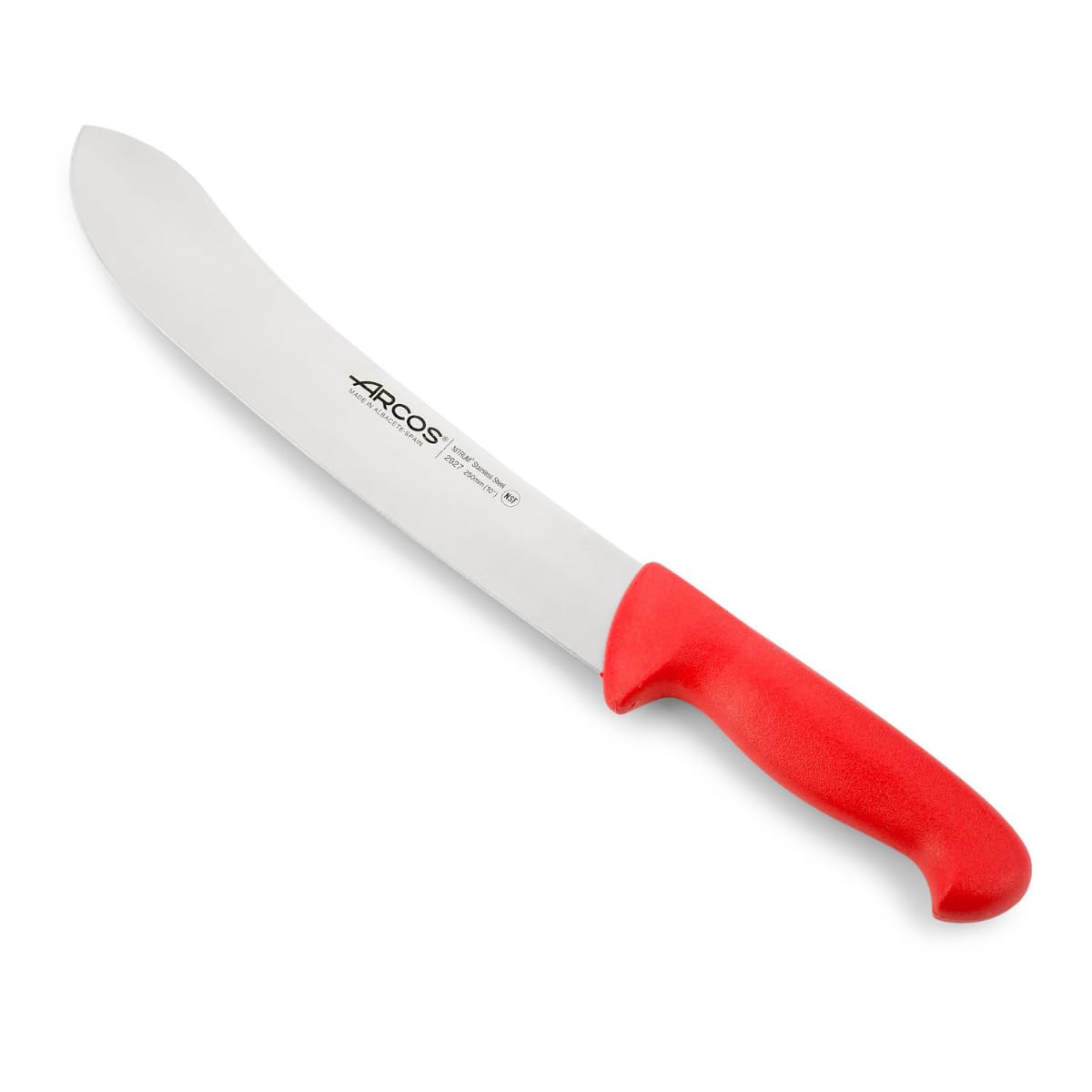 Arcos Fleischermesser und Fleischmesser - Edelstahlklinge 25 cm - Griff aus Polypropylen, Ideal für Fleischverarbeitung - Rot, Serie 2900