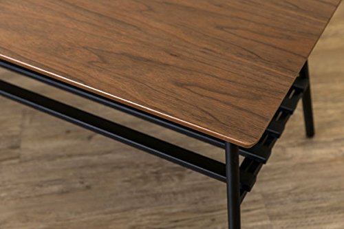 棚付き折れ脚テーブル/折りたたみローテーブル 〔幅80cm