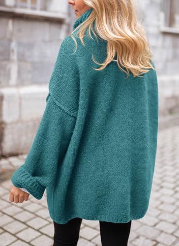PRETTYGARDEN Women's Knit Oversized Sweater Fall Fashion Casual Long Sleeve Turtleneck Chunky Pullover Tops Winter Clothing