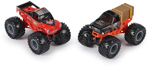 Monster Jam - Pack de 2 Véhicules Die Cast 1:64 - Véhicules Authentiques Monster Trucks Officiels À Collectionner Echelle 1:64 - Jouet Enfant 3 Ans et + - Modèle Aléatoire
