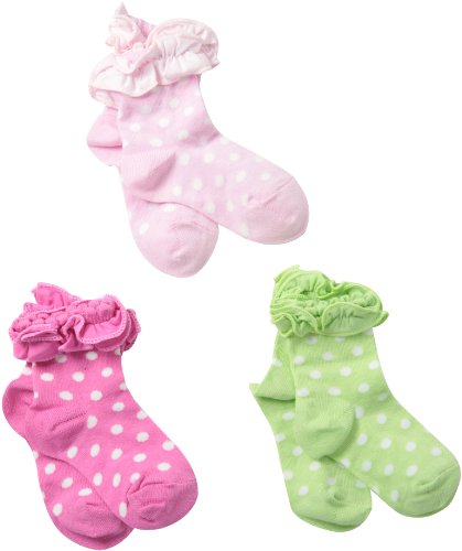 Country Kids Little Girls' Ruffle Dot Socks 3 Pair