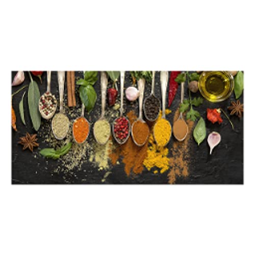 Toile Peinture Cuisine Herbes Épices décoration murale affiche tableau moderne 60x120