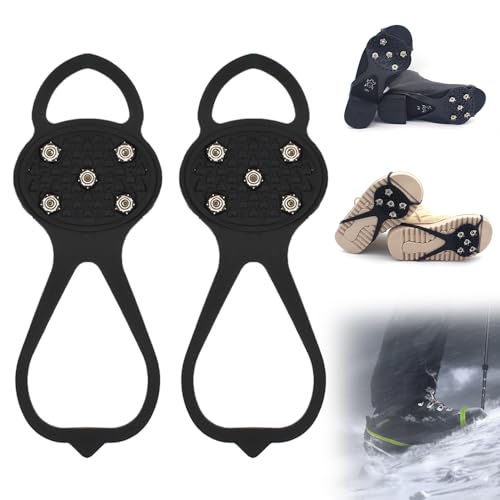 Universal Non-Slip Gripper Spikes, 2026 New 5-Claw Non Slip Ice Cleats for Shoes Boots, Ice Traction Cleats for Walking Hiking Climbing Fishing (1 Pair)