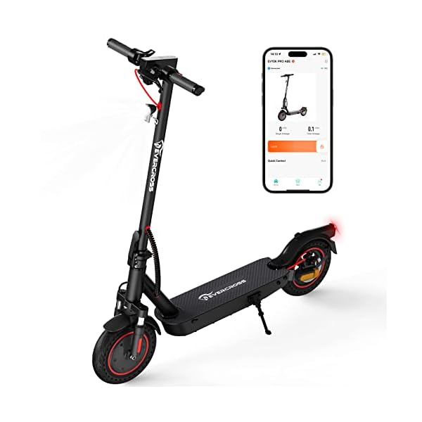 EVERCROSS EV10K PRO E Scooter mit Straßenzulassung, 10'' Faltbarer Electric Scooter ABE, Elektroroller Erwachsene mit App & LED Display, 400W Motor, 10,4AH Batterie, 20 KM/H, duales Bremssystem