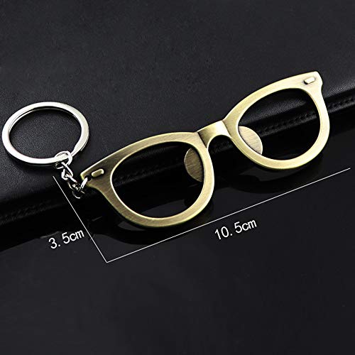 Booluee 2 Pcs Glasses Shaped Metal Bottle Opener With Keychain Keyring Beer Bottle Cap Opener Unique Creative Gift #TOP6