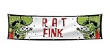 Rat Fink Motorcycle Racing Flag 2x8ft Funny Car Fans Banner for Room Wall Garage Man Cave Decor