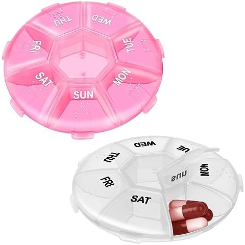 Sibba Weekly Pill Organizer with 7 Compartments Cover