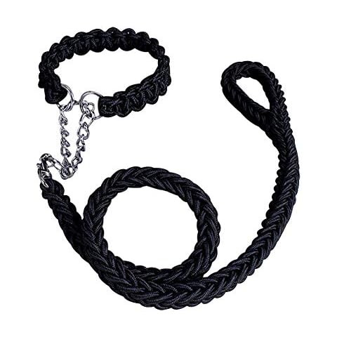 pawstrip Dog Martingale Collar with Leash Nylon Dog Chain Cinch Collar Heavy Duty Pet Training Collar for Small Medium Large Dogs 7 Colors S-XL Cover