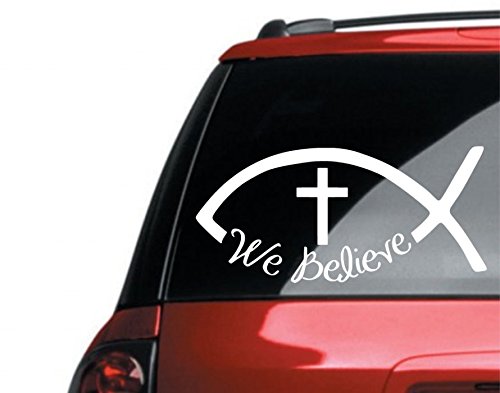 ARWY car Stickers Exterior we Belive car Sticker Jesus car Sticker Color White