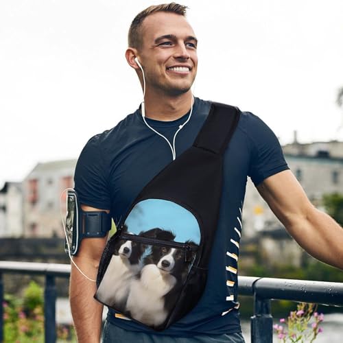 Bolso tipo bandolera Border Collie para senderismo y uso casual miniatura 3