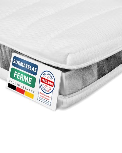 AM Qualitätsmatratzen Sobrecolchon 180x190 cm Firme - Topper Made in Germany - Topper colchón con certificación Oeko Tex 180x190 H4 / H3 para Cama Box Spring - sobre colchon Firme 180x190 cm
