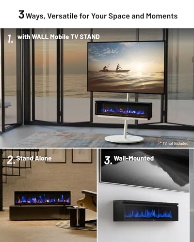 Soporte móvil WALL Seven para TV con chimenea eléctrica miniatura 6