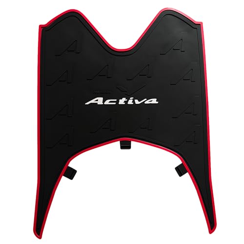 Image of DEEPON Scooter Floor Mat | Activa 5G Red Blue Custom Fit | Anti Slip Waterproof Rubber Mat for Footboard Protection All Weather Compatible with 3G 4G 5G